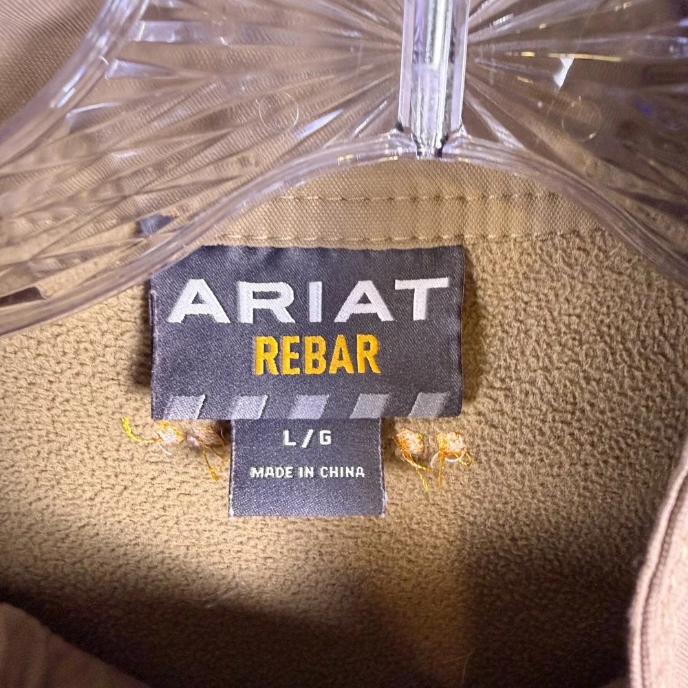 Ariat Rebar Jacket Mens Large Brown Softshell Full Zip Lined Workwear‎ Outdoor